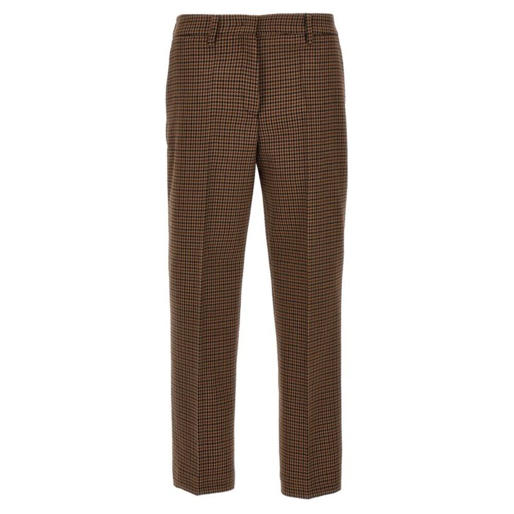 Prada Brown Virgin Wool Casual Women's Pants